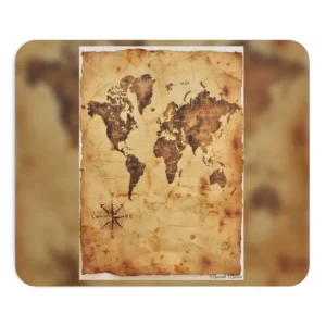 Aged Parchment World Map Mouse Pad