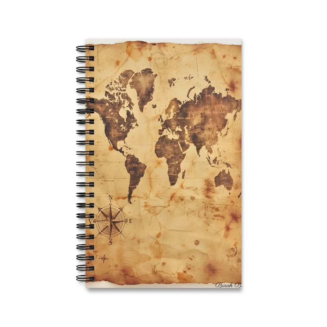 Vintage World Map: A Timeless Guide to Global Exploration - Spiral Notebook