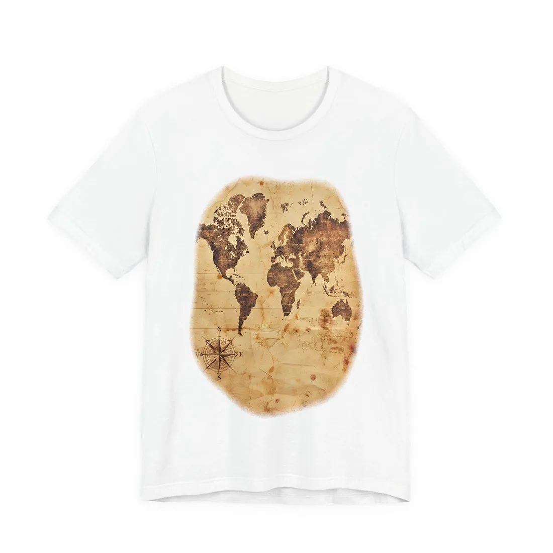 Vintage World Map: A Timeless Guide to Global Exploration - T-Shirt (White)