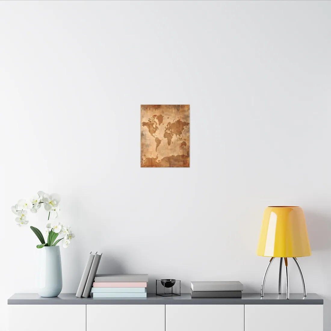 Vintage World Map: Artistic Cartography on Canvas - Canvas