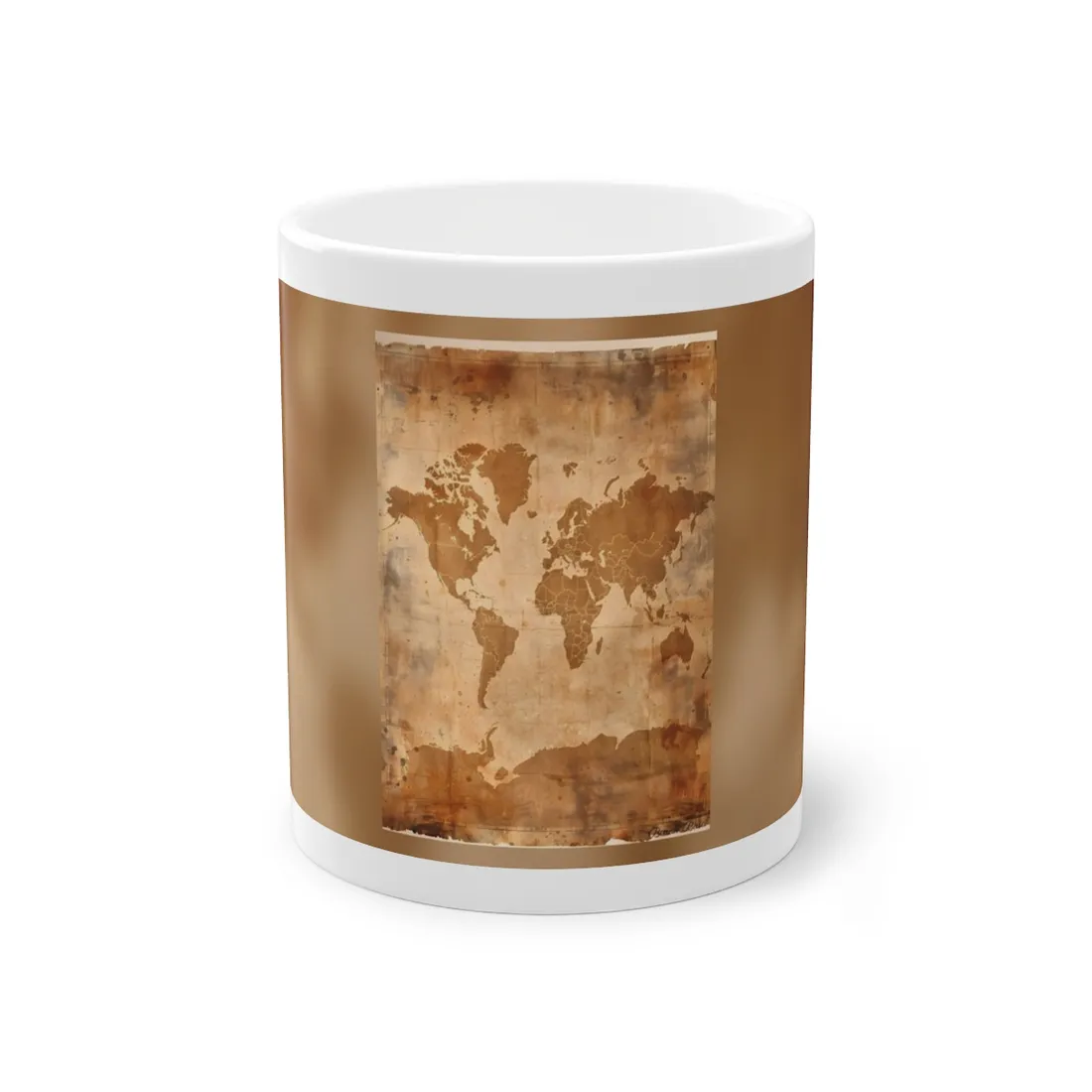 Vintage World Map: Artistic Cartography on Canvas - Mug
