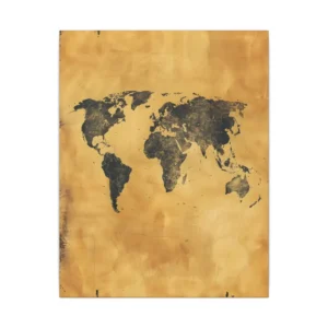 World Map on Parchment Canvas Print