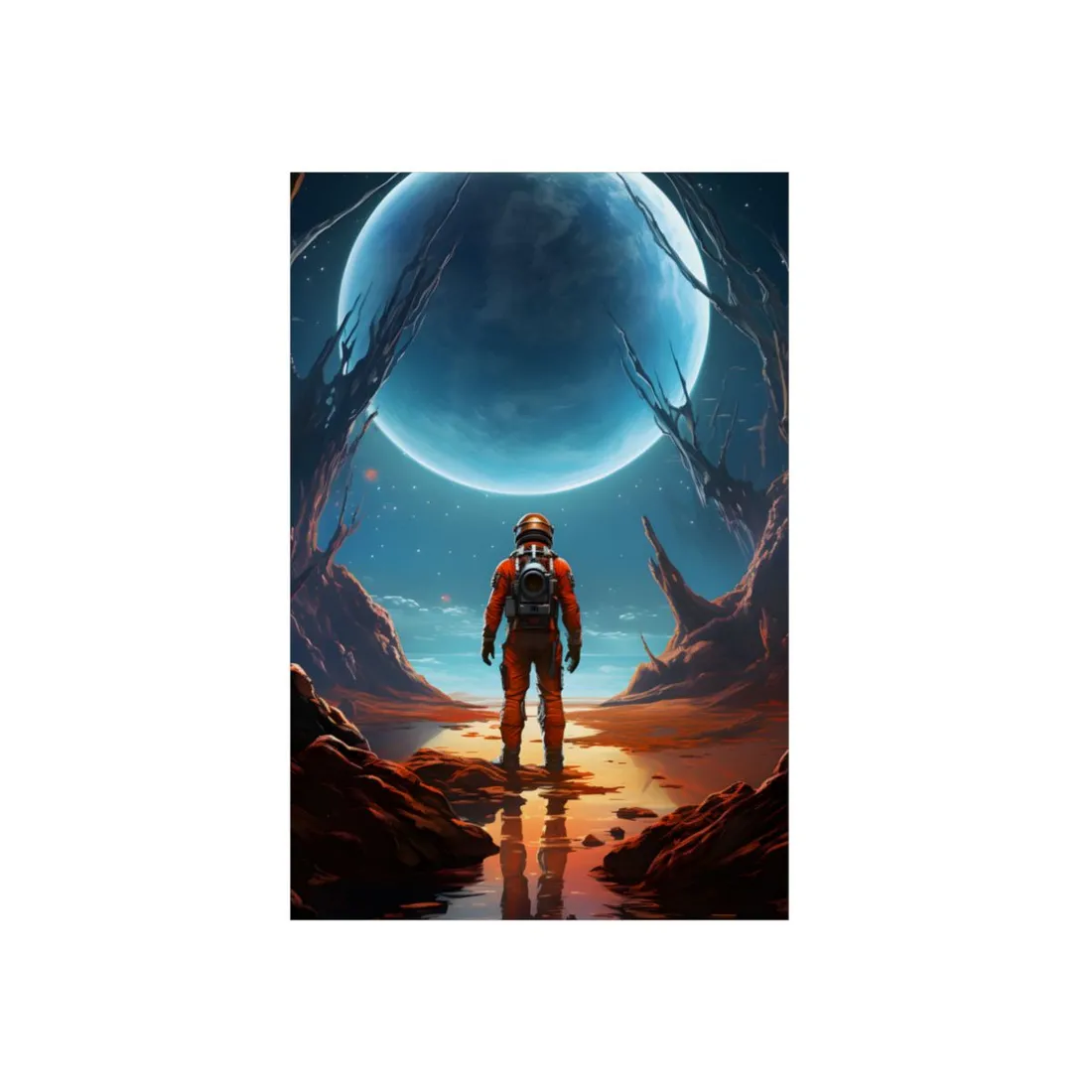 Violet Horizon Explorer: Futuristic Wilderness Journey - Metal Poster