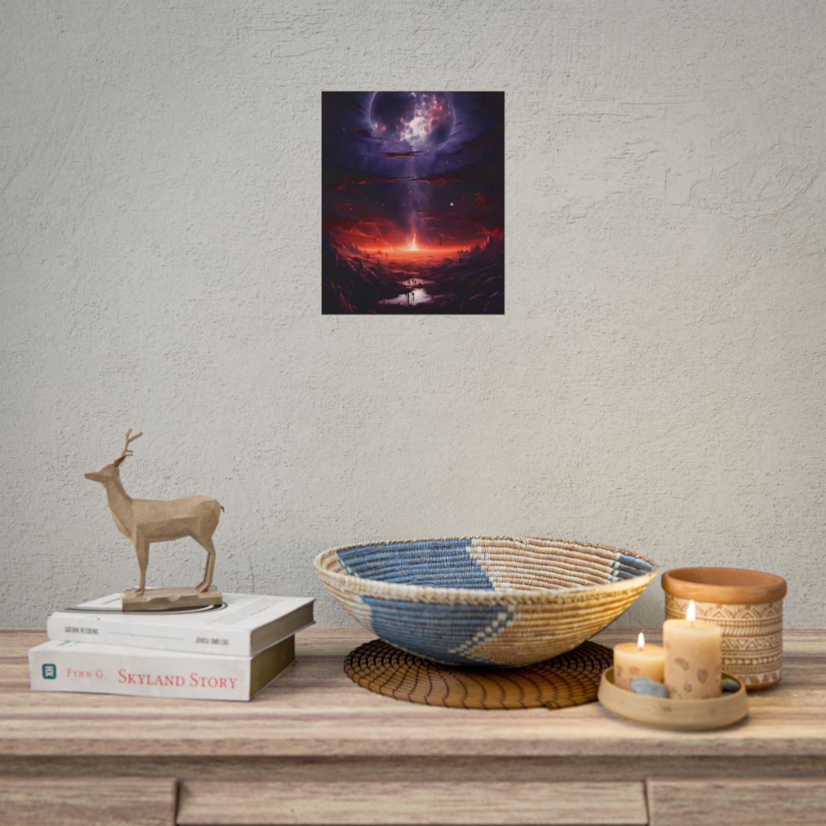 Vivid Black Hole Planet: A Detailed Cosmic Artwork - Poster