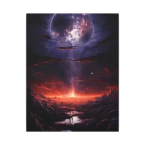 Crimson Horizon Alien Planet Canvas Print
