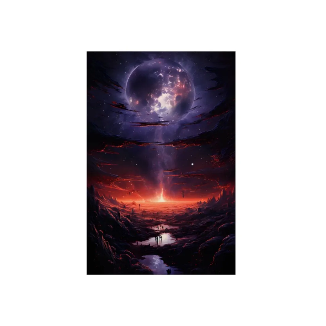 Vivid Black Hole Planet: A Detailed Cosmic - Metal Poster