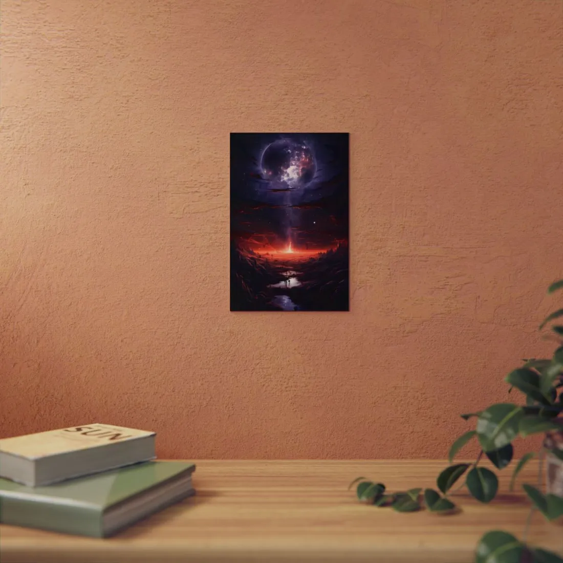 Vivid Black Hole Planet: A Detailed Cosmic - Metal Poster