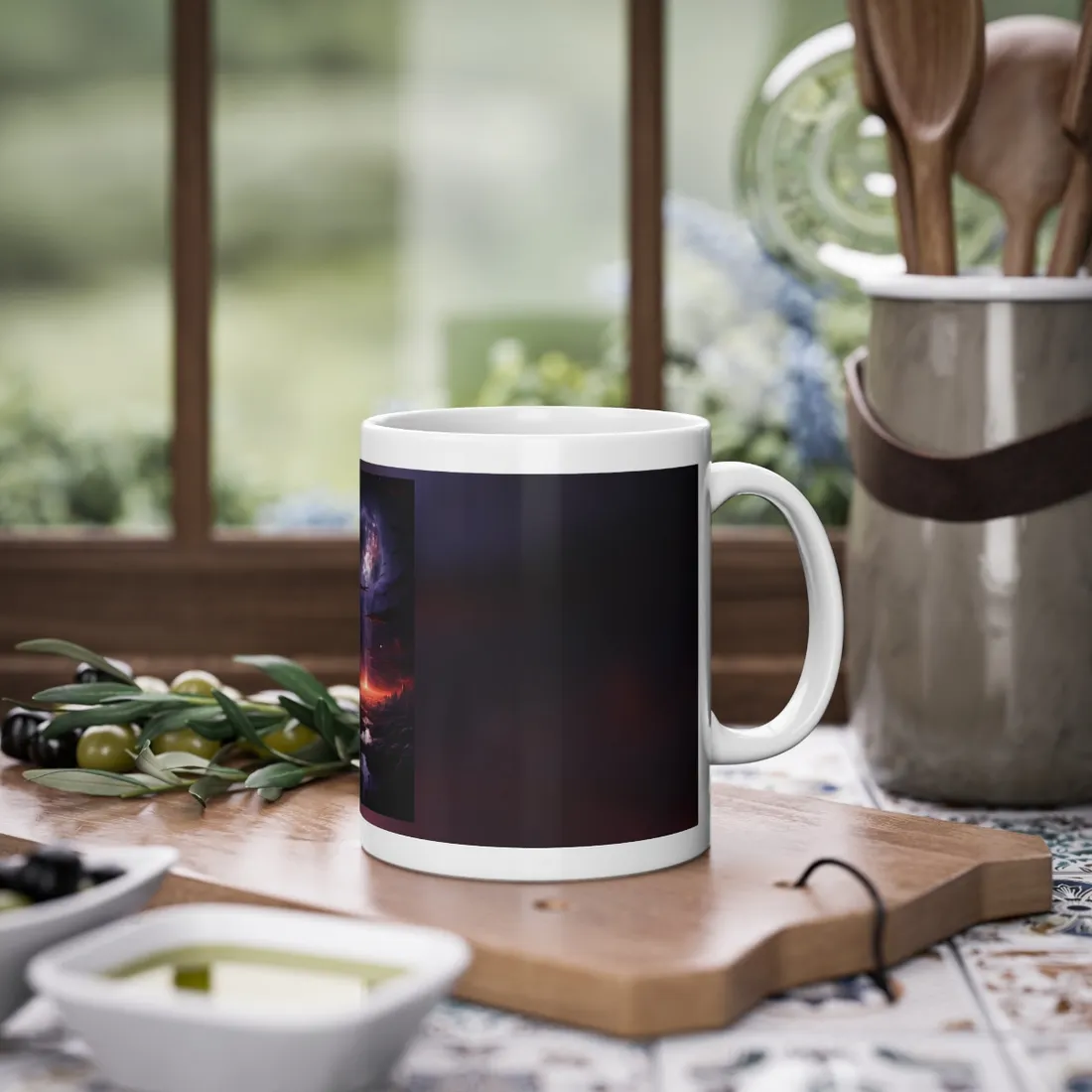 Vivid Black Hole Planet: A Detailed Cosmic - Mug