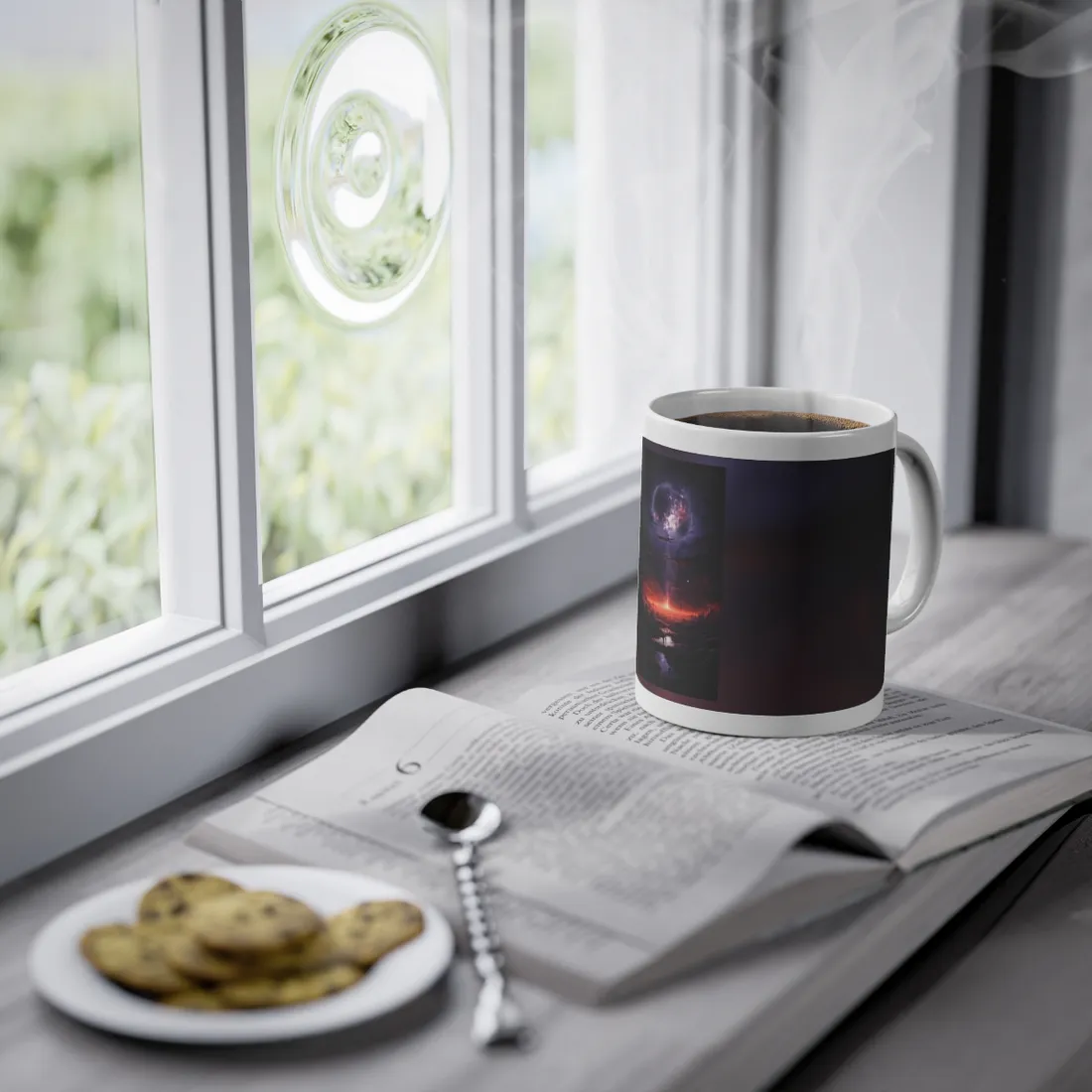 Vivid Black Hole Planet: A Detailed Cosmic - Mug