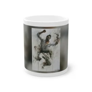 Man Jumping in White Shirt Mug