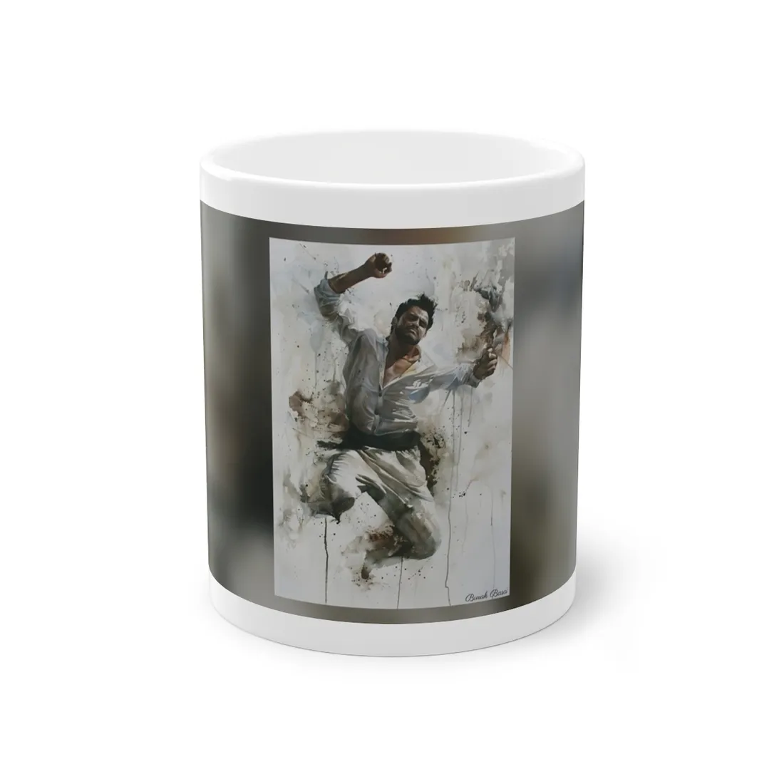 Watercolor Artwork: Man Dancing in Dynamic Movement - Mug