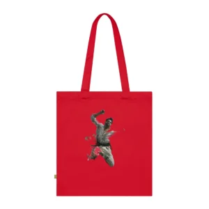 Man Jumping in White Shirt Tote Bag