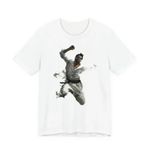 Man Jumping in White Shirt T-Shirt