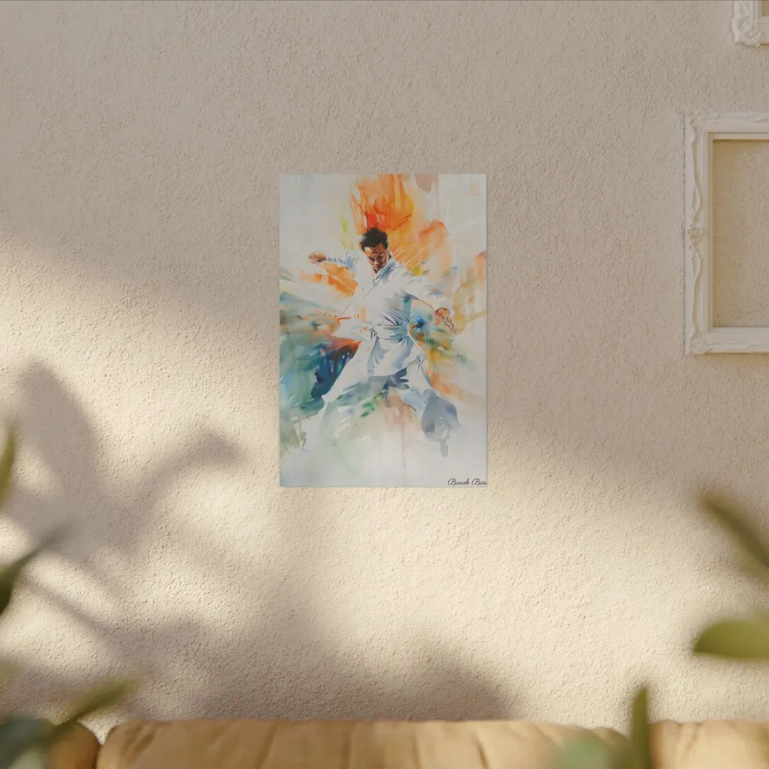 Watercolor Dance: A Historical Man in White - Canvas