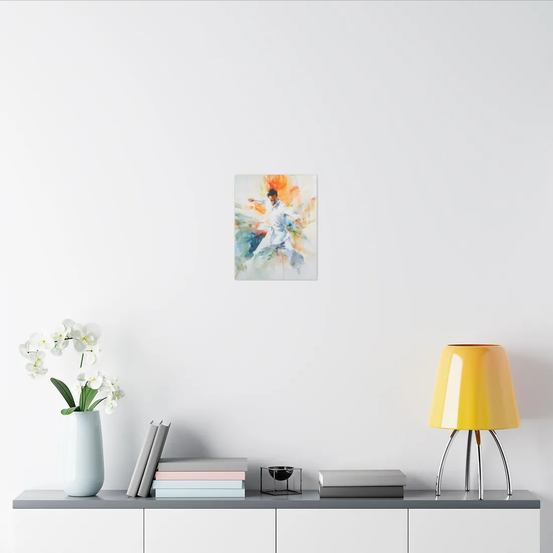 Watercolor Dance: A Historical Man in White - Canvas