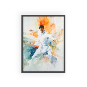 Dynamic Martial Stance Framed Poster