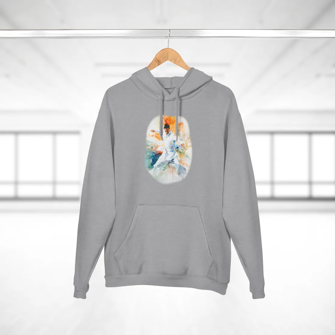 Watercolor Dance: A Historical Man in White - Hoodie (Heather Grey)