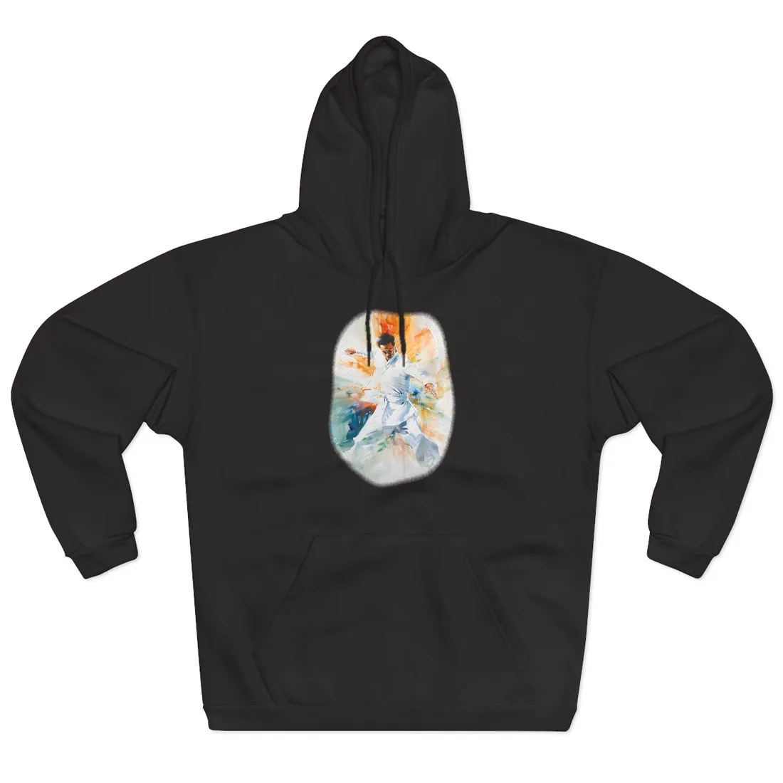 Watercolor Dance: A Historical Man in White - Hoodie (Black)