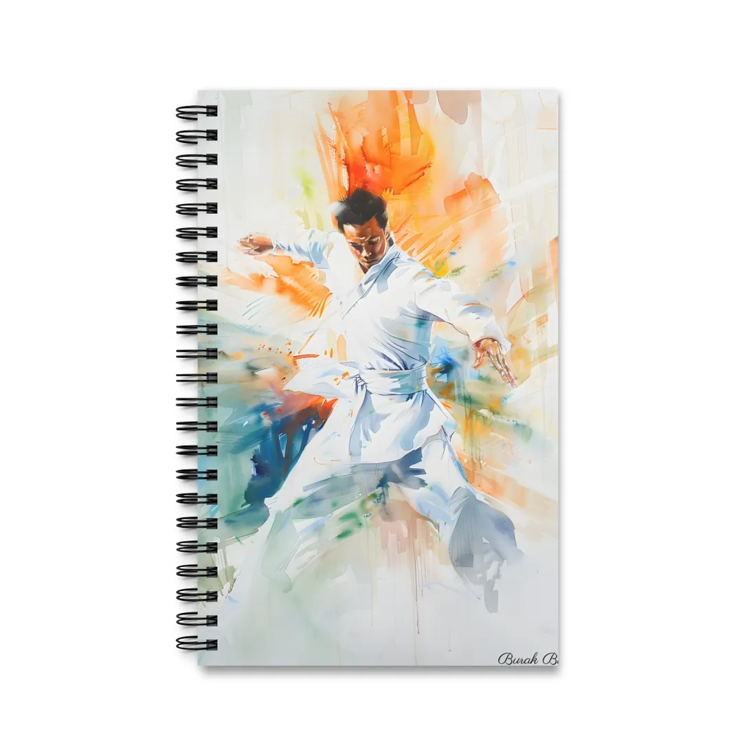 Watercolor Dance: A Historical Man in White - Spiral Notebook