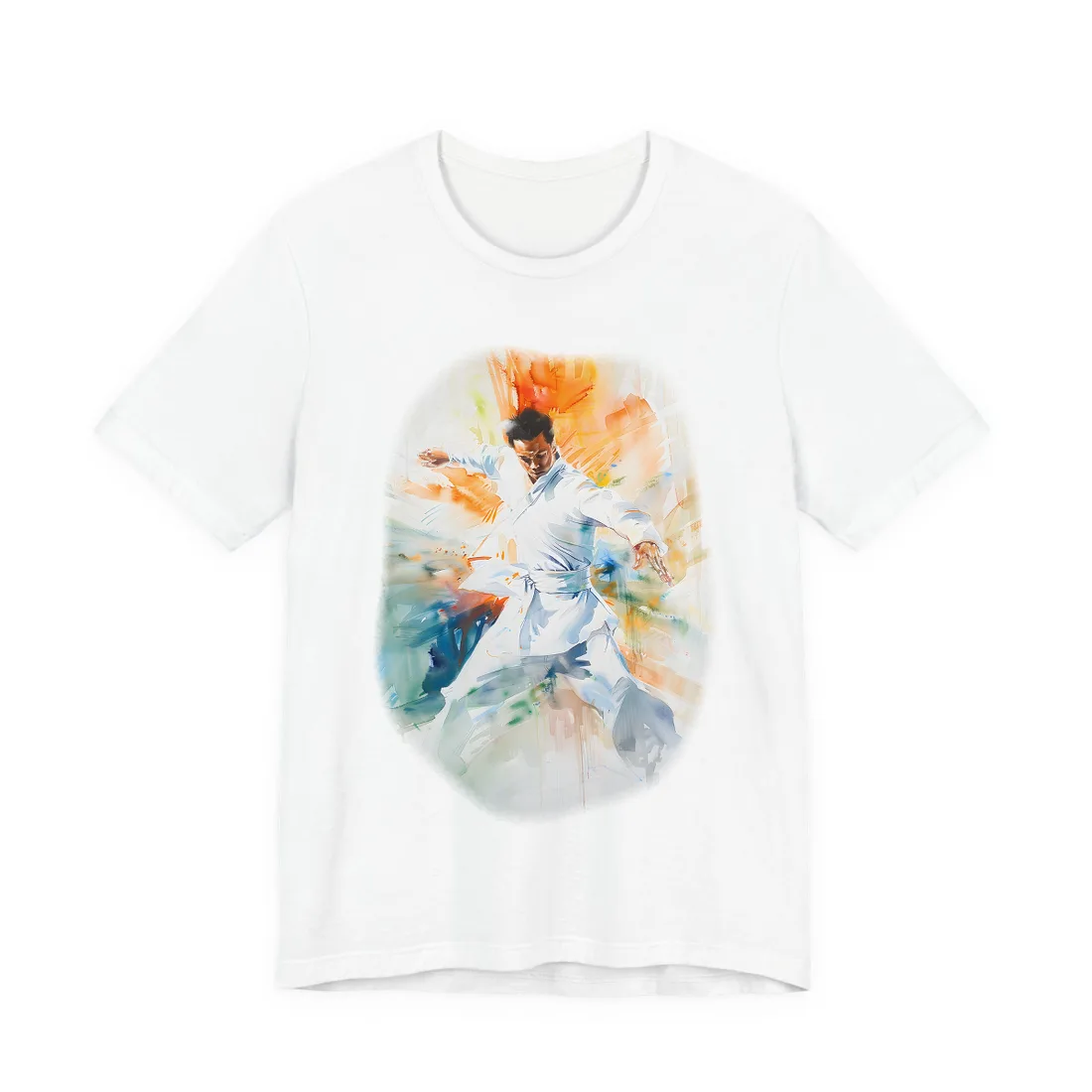 Watercolor Dance: A Historical Man in White - T-Shirt (White)