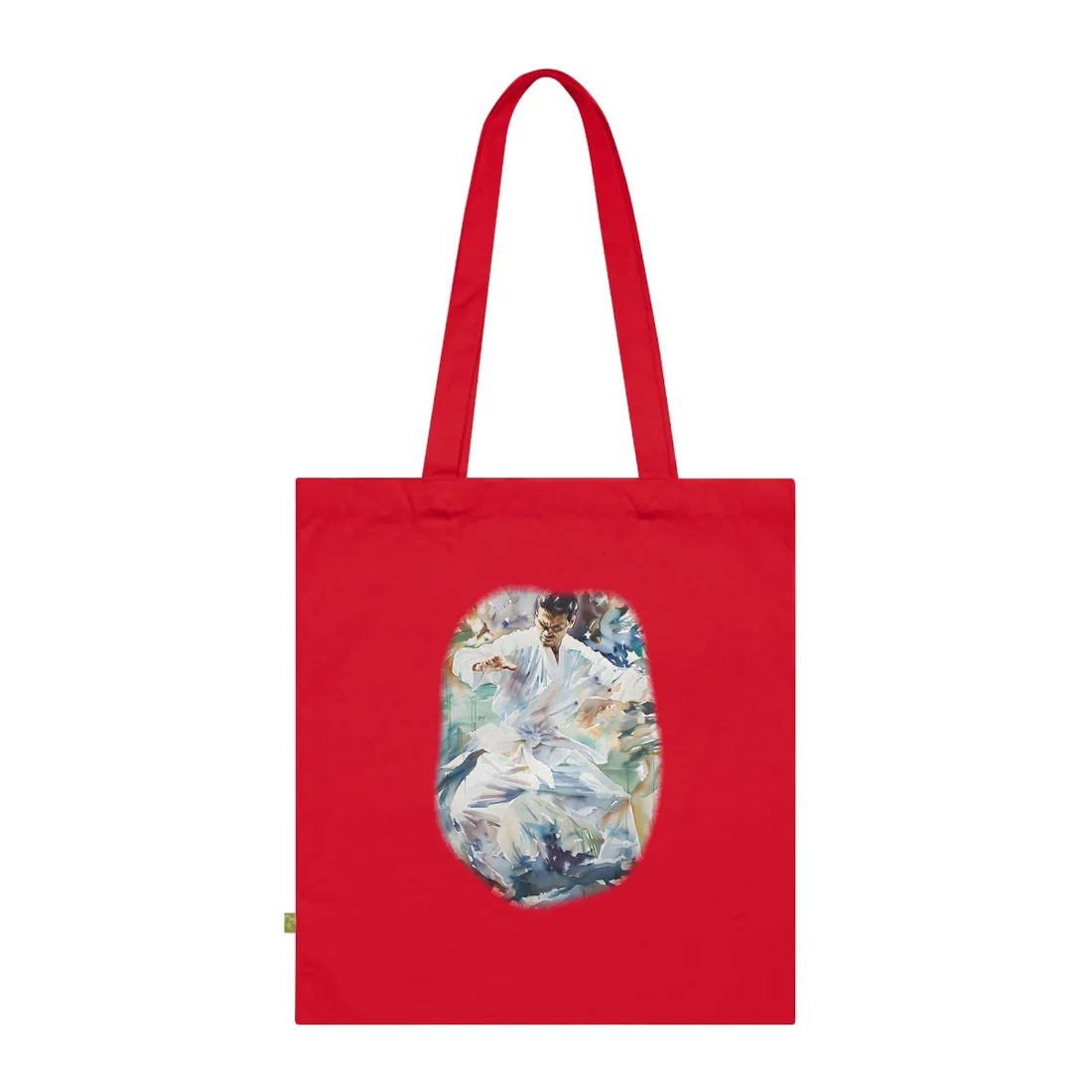 Watercolor Dance: A Man in White Attire - Tote Bag (Classic Red)