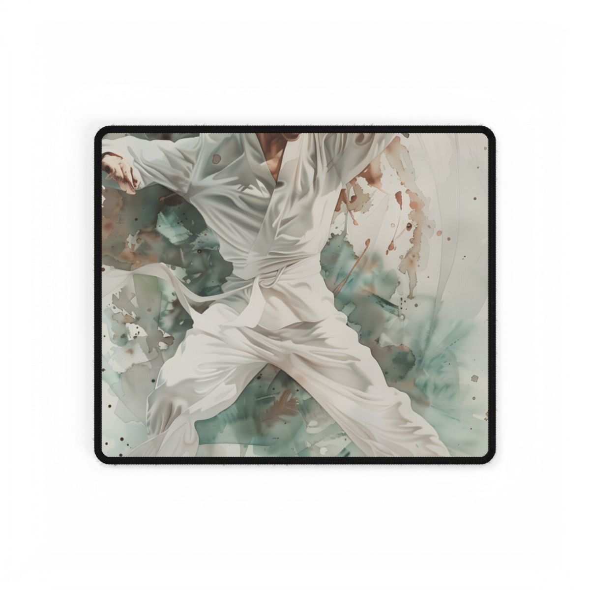 Watercolor Dance Movement: A Man in White - Desk Mat