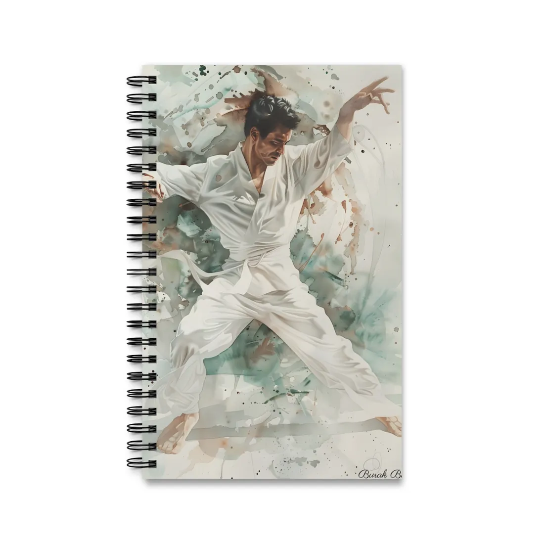 Watercolor Dance Movement: A Man in White - Spiral Notebook