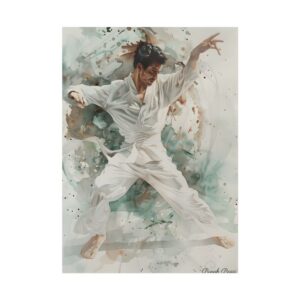 Martial Artist in White Uniform Poster