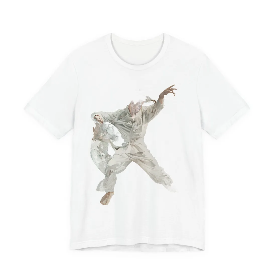 Watercolor Dance Movement: A Man in White - T-Shirt (White)
