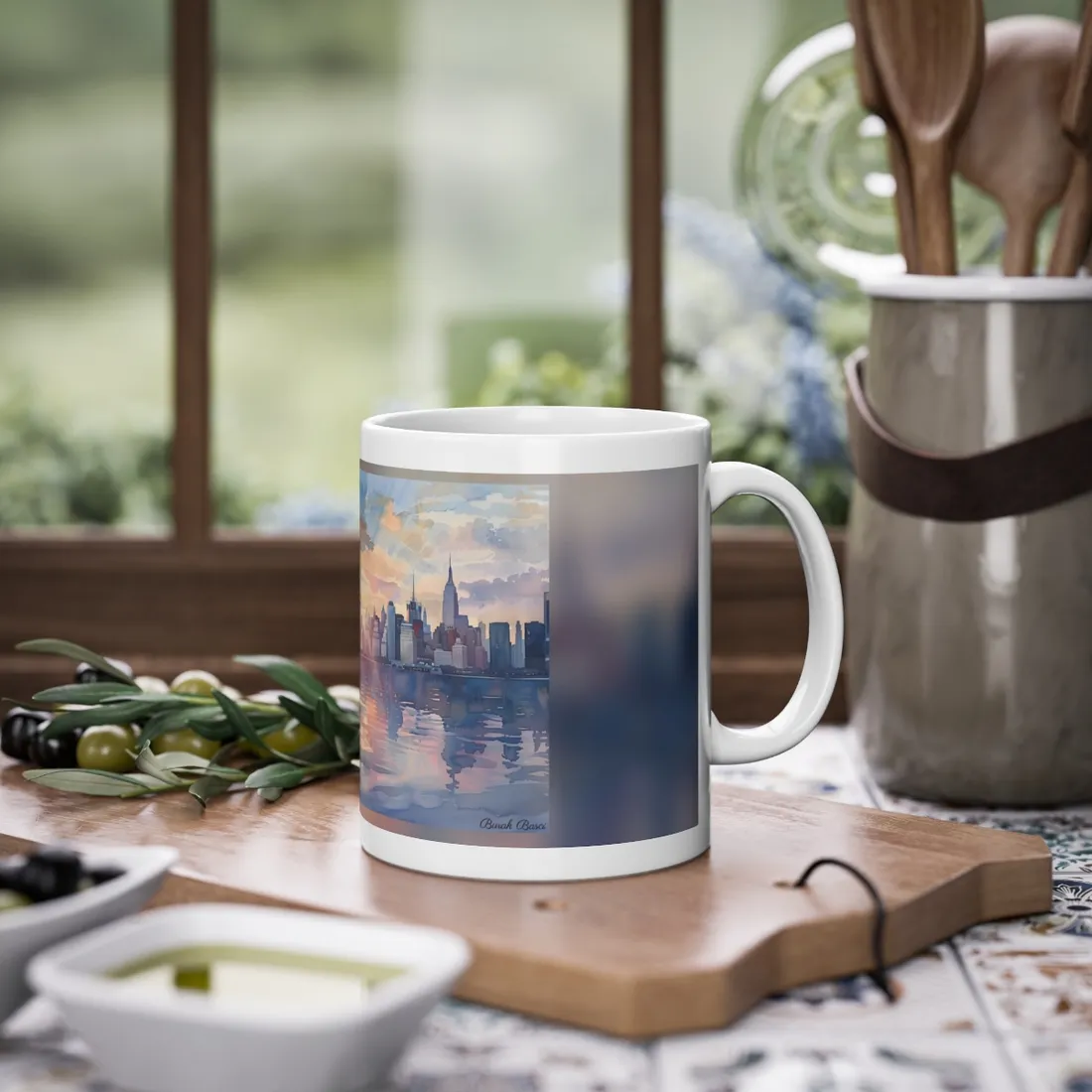 Watercolor New York City Sunset: Golden Hour - Mug