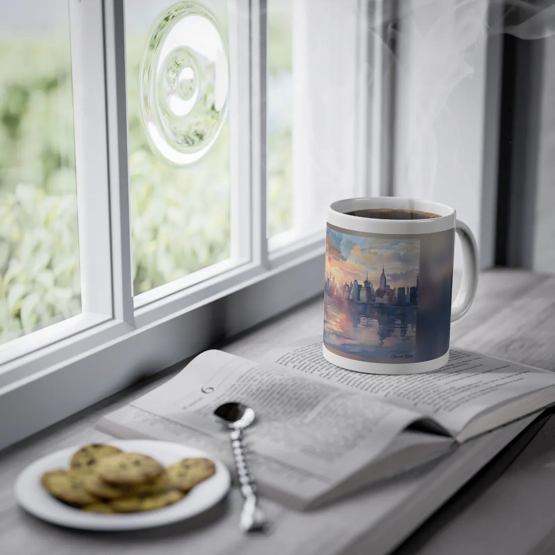 Watercolor New York City Sunset: Golden Hour - Mug