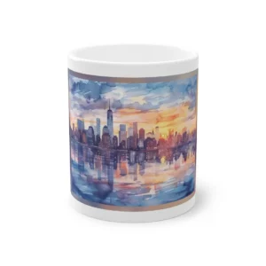 Watercolor Skyline at Dusk Mug