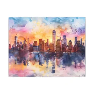 Skyline at Golden Dusk Canvas Print