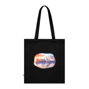 Watercolor Manhattan Skyline over Water Tote Bag