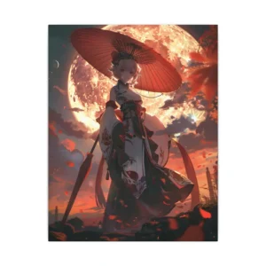 Woman with Red Parasol Canvas Print
