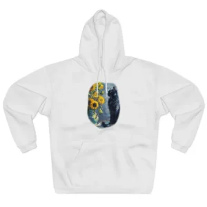 Black Cat with Sunflowers Hoodie