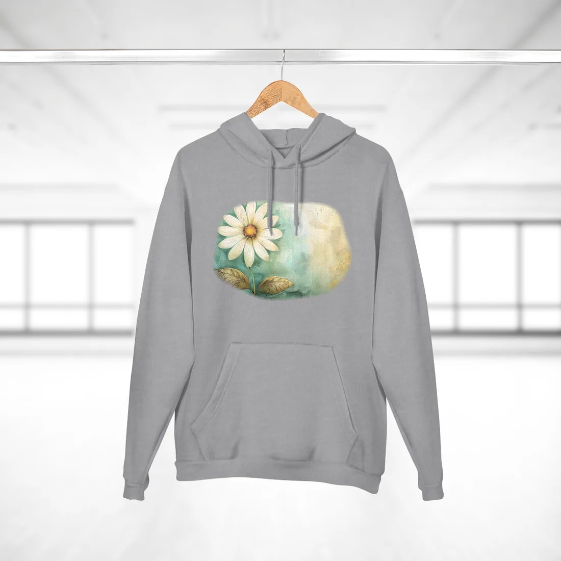 Whimsical Blooming Flower: Growth Mindset in Soft Pinks & Vibrant Reds - Hoodie (Heather Grey)