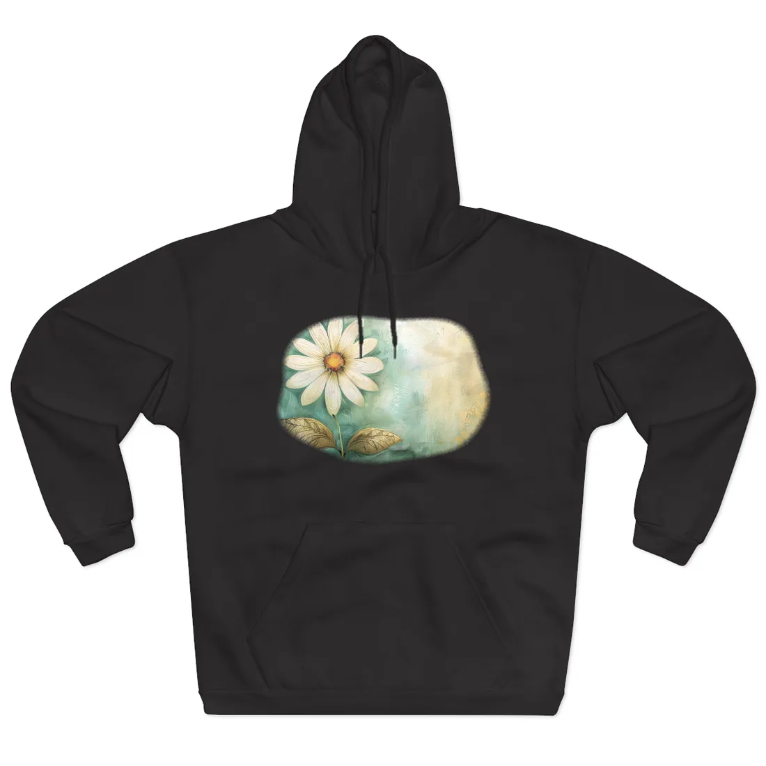Whimsical Blooming Flower: Growth Mindset in Soft Pinks & Vibrant Reds - Hoodie (Black)