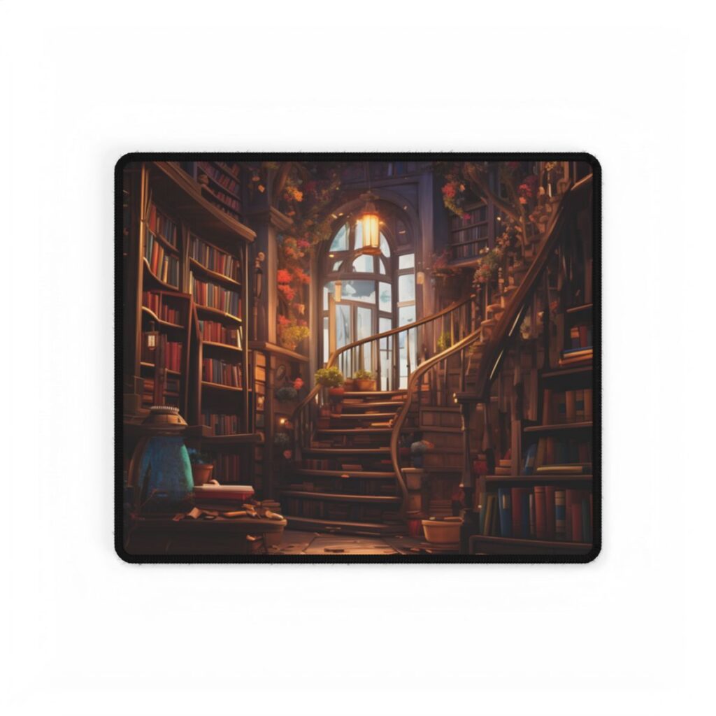 Whimsical Bookshop: Enchanting Magical Artwork - Desk Mat