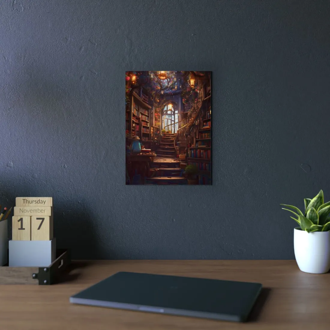 Whimsical Bookshop: Enchanting Magical - Metal Poster