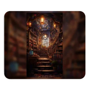 Library Staircase with Lanterns Mouse Pad