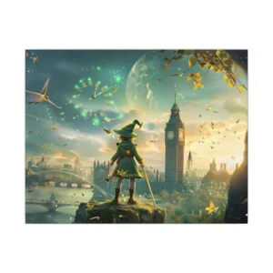 Wizard Overlooking Fantasy City Canvas Print