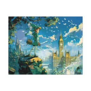 Adventurer Above the City Canvas Print