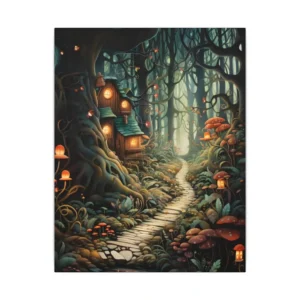 Enchanted Forest Cottage Path Canvas Print