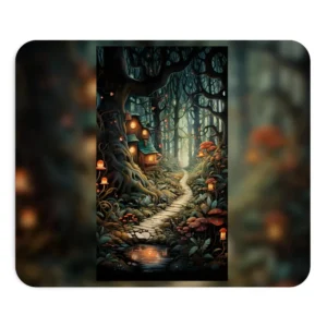 Enchanted Forest Cottage Path Mouse Pad