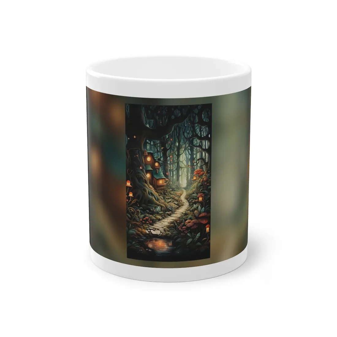 Whimsical Cartoon Forest Scene - Mug