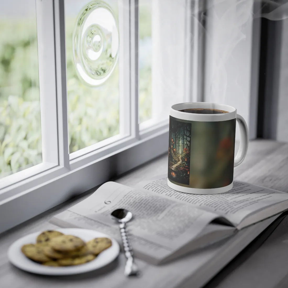 Whimsical Cartoon Forest Scene - Mug