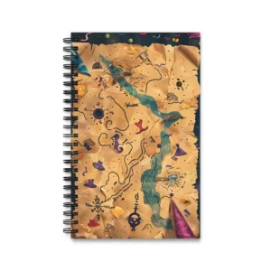 Treasure Map on Parchment Spiral Notebook
