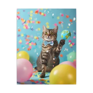Tabby Cat with Confetti Canvas Print