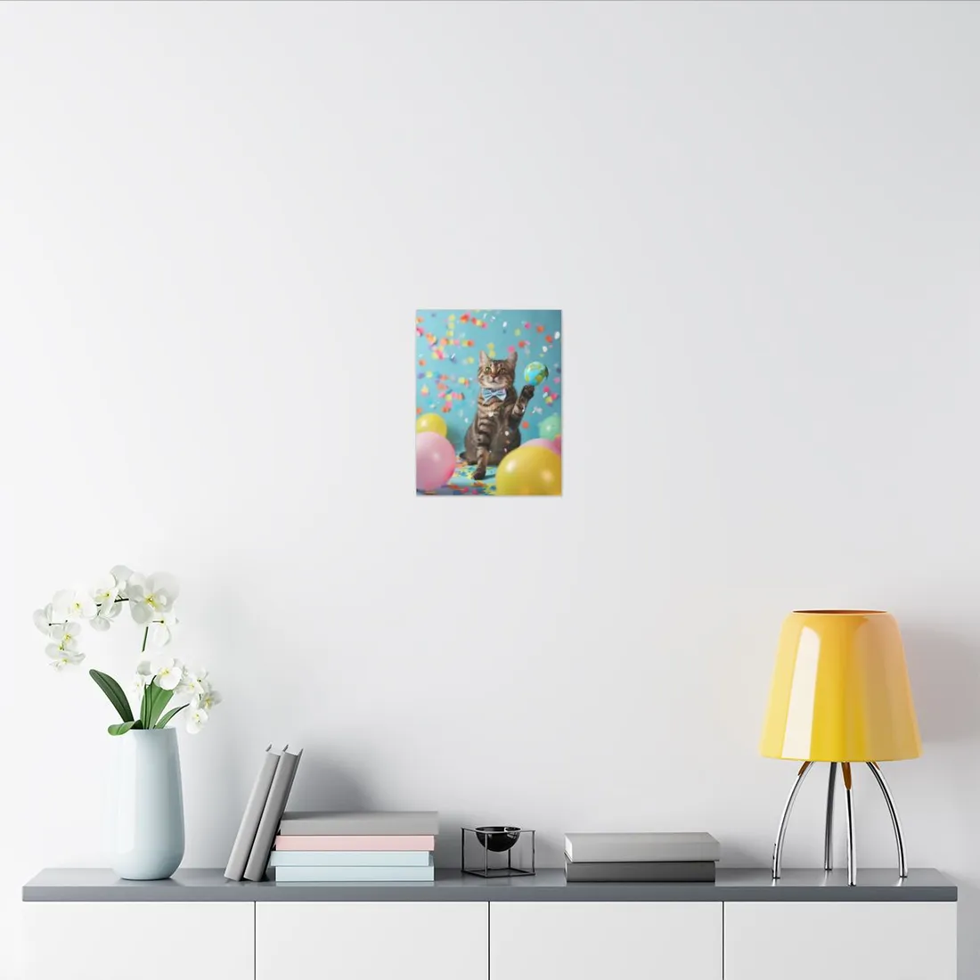 Whimsical Cat in Bow Tie: Close-Up Art Print - Canvas